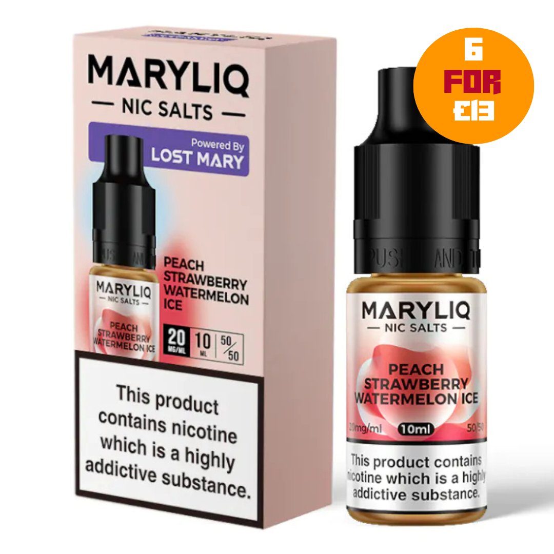 MaryLiq Nicotine Salts - Peach Strawberry (20mg Nicotine)